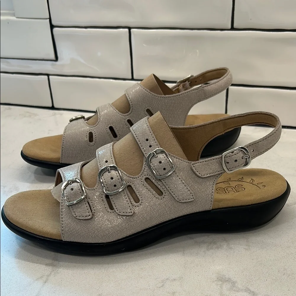 SAS Mystic Web Linen‎ Women's Leather Cream Sandals Tripad Comfort 11N